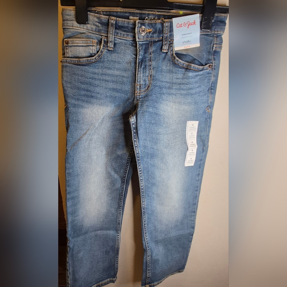 Cat & Jack Kids Blue Straight Leg Jeans-Size 8 - Picture 5 of 14